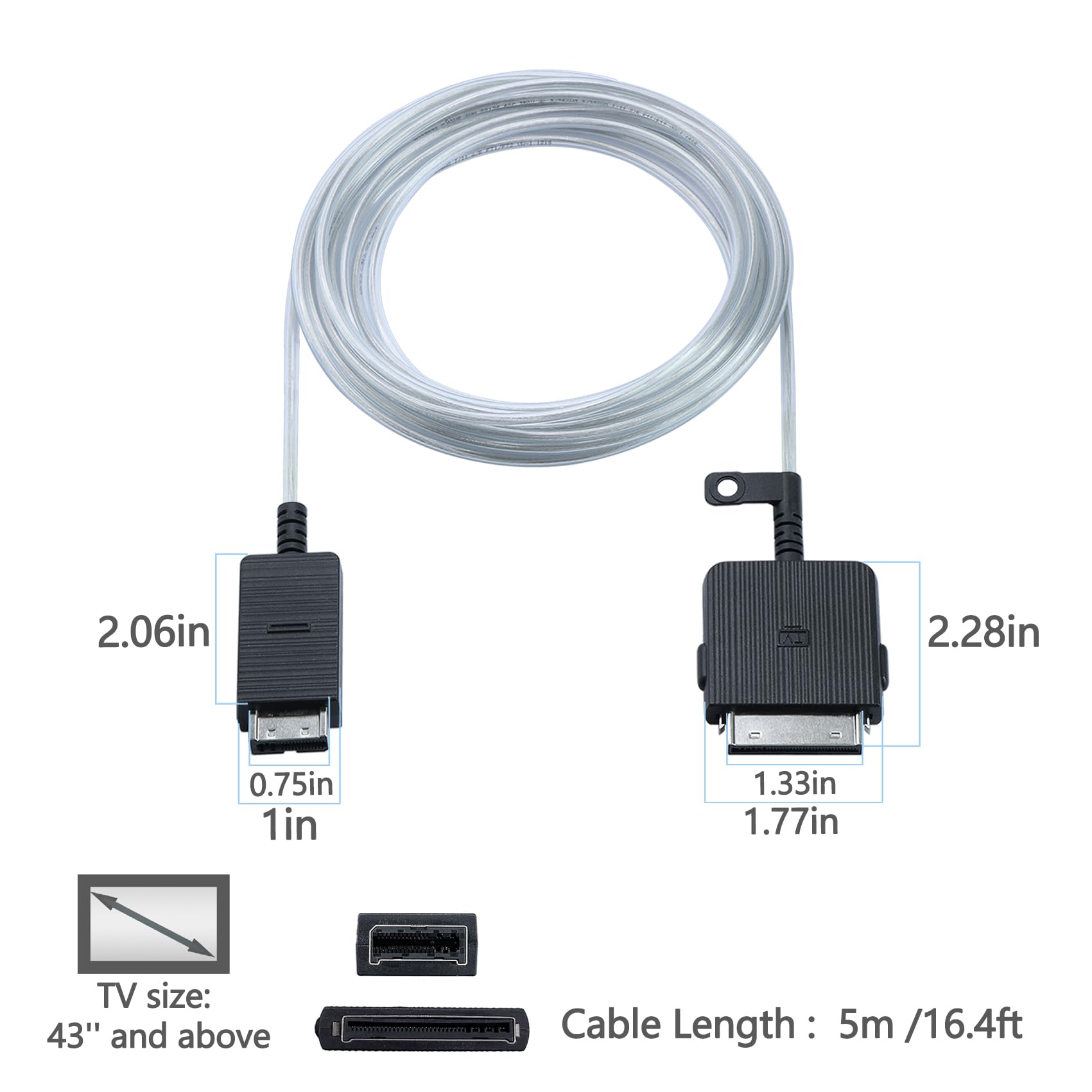 Tjweiqing Compatível com Samsung One Connect Cable 5 m/16,4 pés