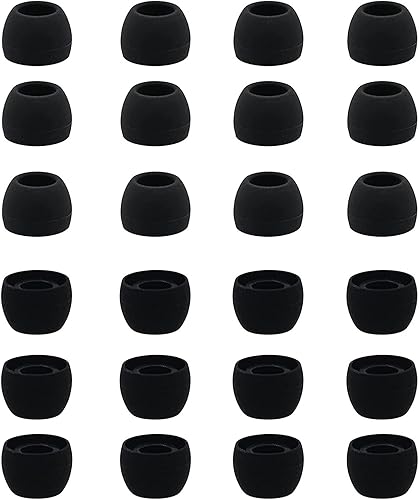 Miniatura 5 de 12 pares de almohadillas de silicona de repuesto para auriculares compatibles con auriculares de 0.150 in a 0.217 in, SML blanconegroplateadorojo