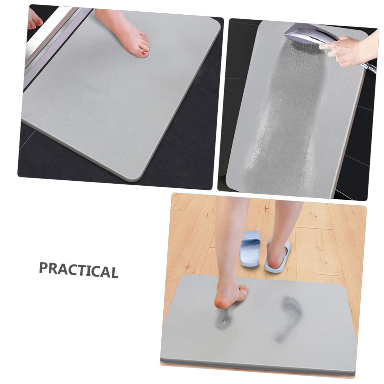 Tapis de Sol Antidérapant Absorbant pour Salle de Bain en Diatomée