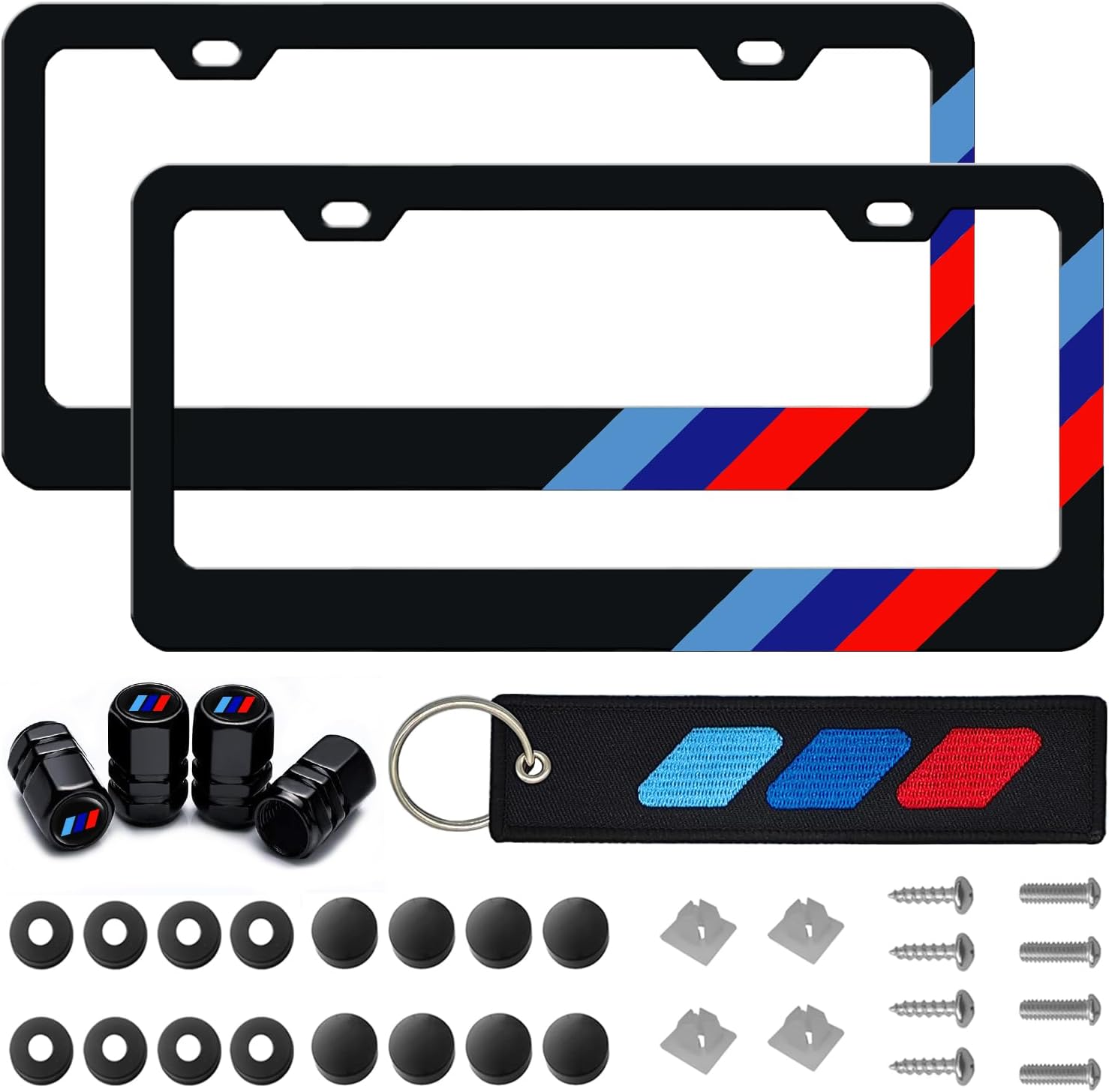 Amazon.com: 2 PCS Matte License Plate Frames for BMW Aluminum Alloy 3 ...