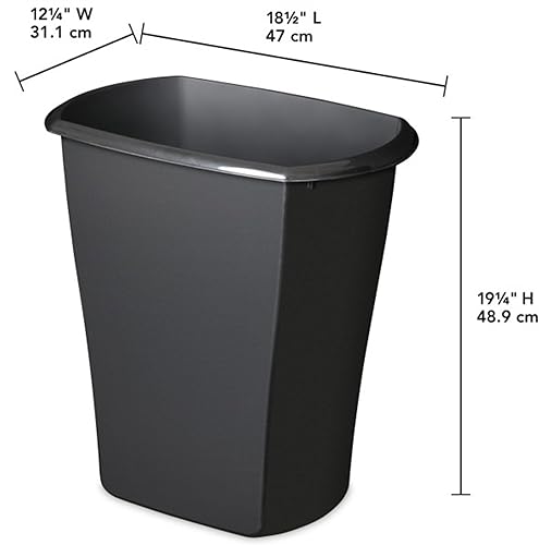 Miniatura 2 de Sterilite Papeleras rectangulares de 10 galones paquete de 6 color negro