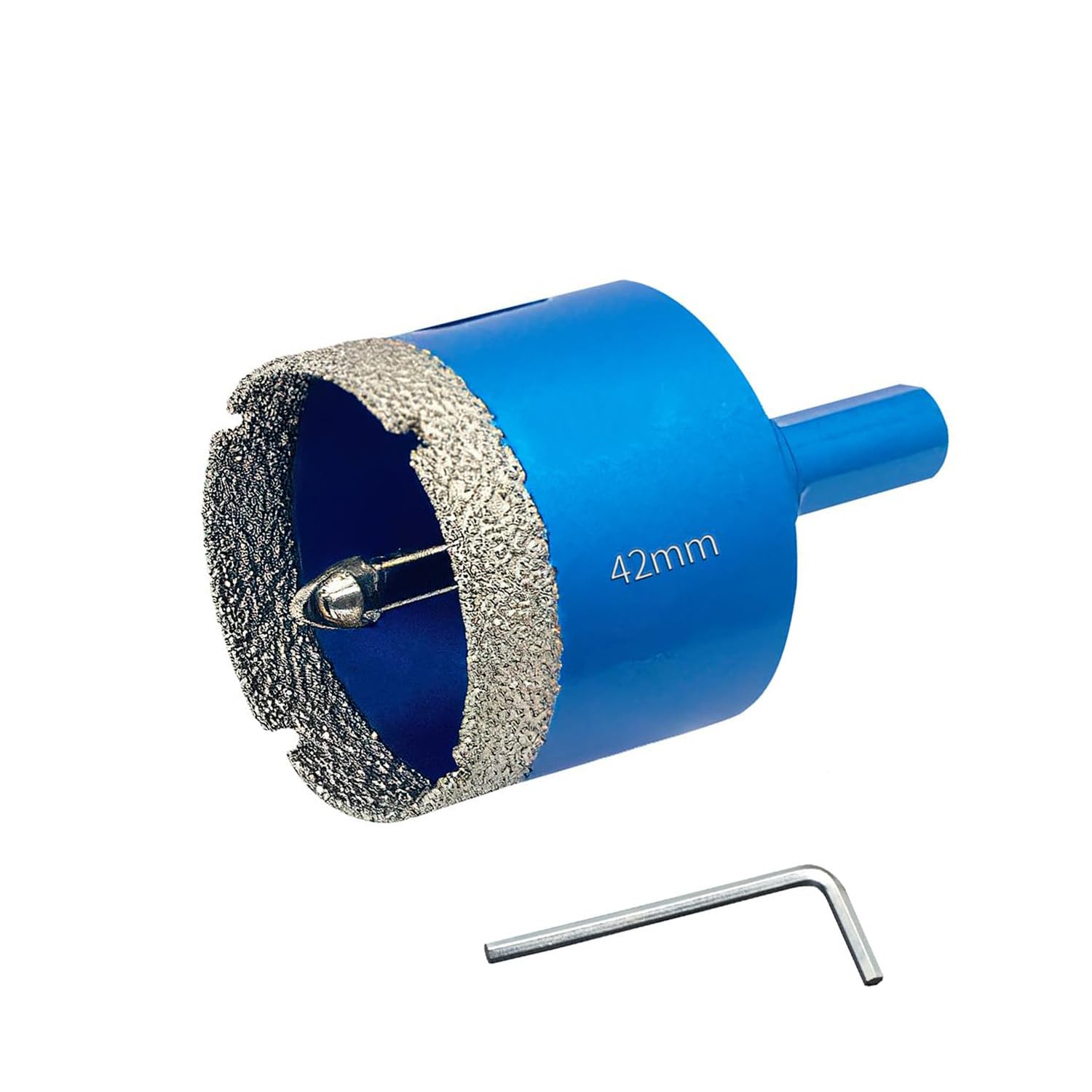 42MM Diamond Hole Saw with Pilot Center Drill Bit,Glass Hole Saw Core Drill Bit with Diamond Surface Coating,Vacuum Brazed Diamond Core Hole Cutter for Tile,Porcelain,Glass