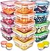 fullstar 34-Piece Plastic Food Storage Containers with Lids (17 Containers & 17 Lids) - Leakproof, BPA-Free, Meal Prep Containers, Reusable Lunch Storage Set for Kitchen Organization (Pack of 34)