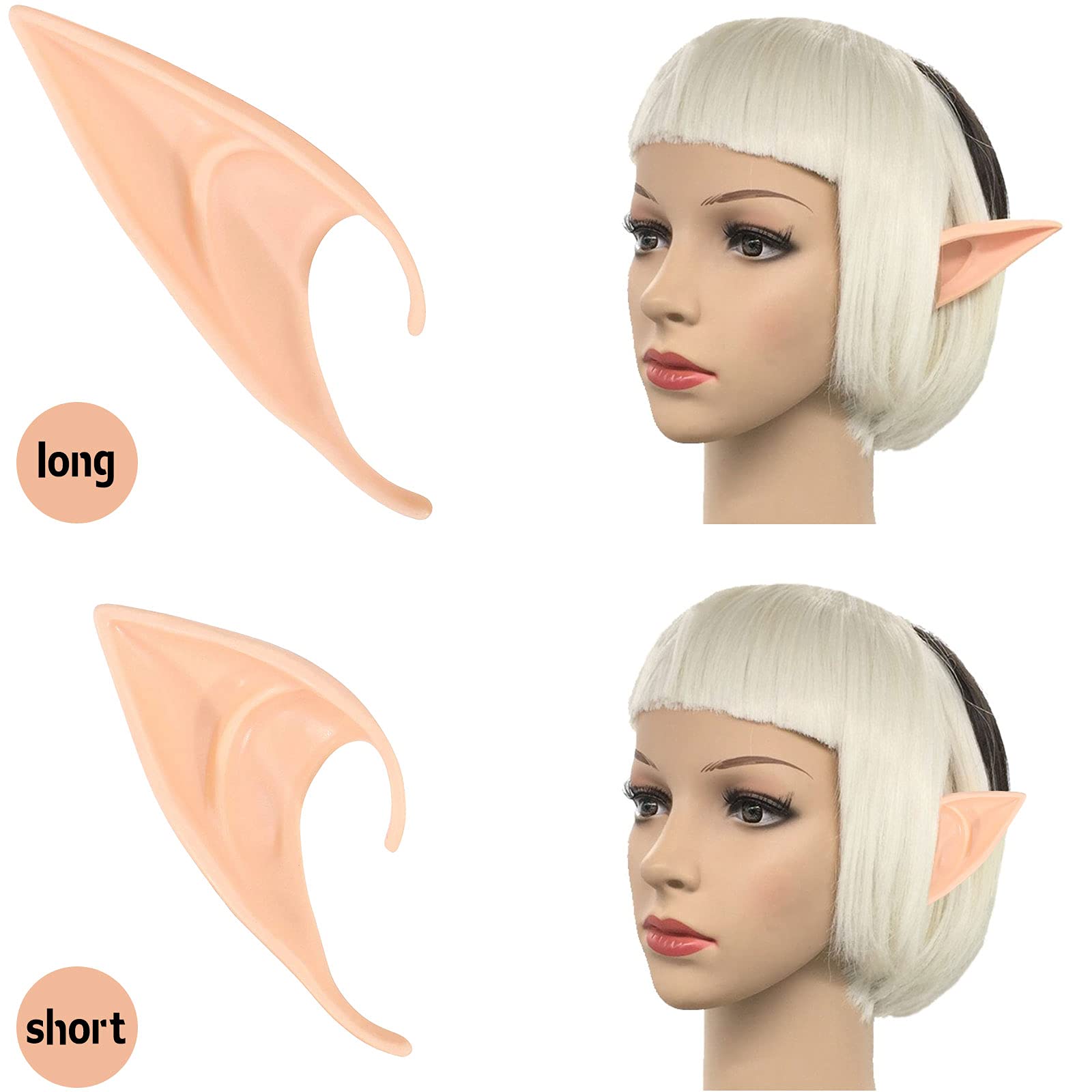 Orecchie Elfo 2 Paia - Lattice, Pieghevoli | Per Halloween, Cosplay, Feste A Tema - Foto 5