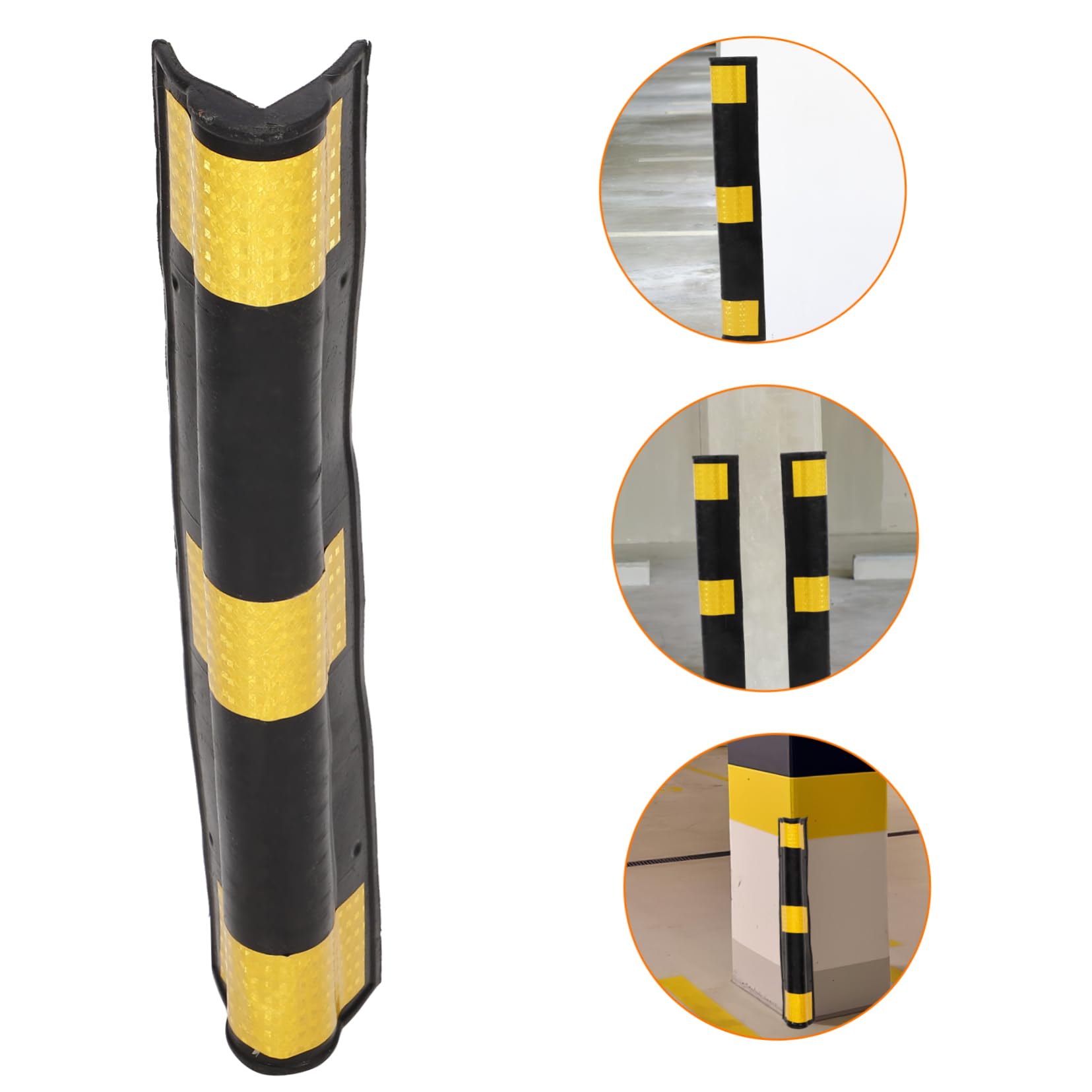 Paraspigoli in Gomma Riflettente per Pilastri Parete, Protezione Garage Facile da Installare, per Parcheggi e Garage Sotterranei