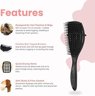 Ultra Hold Hair Patch Styling & Maintenance Kit – Hair Patch Softener 100ml, Wig Tape 3m, Glue Tube 30gm & Detangler Hair Brush | Hair Patch Softener for Men & Women | Haircare Accessories Kit