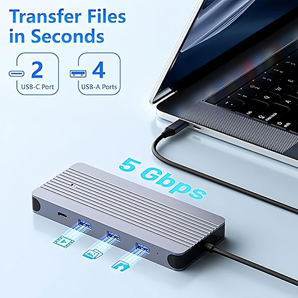 12 w 1 M.2 SSD USB C HUB 12 w 1 SSD USB C HUB stacja dokująca 4K 60Hz/RJ45 1000 Mbps/PD100W/USB3.0 5 Gb/s typ C Hub do laptopa PC