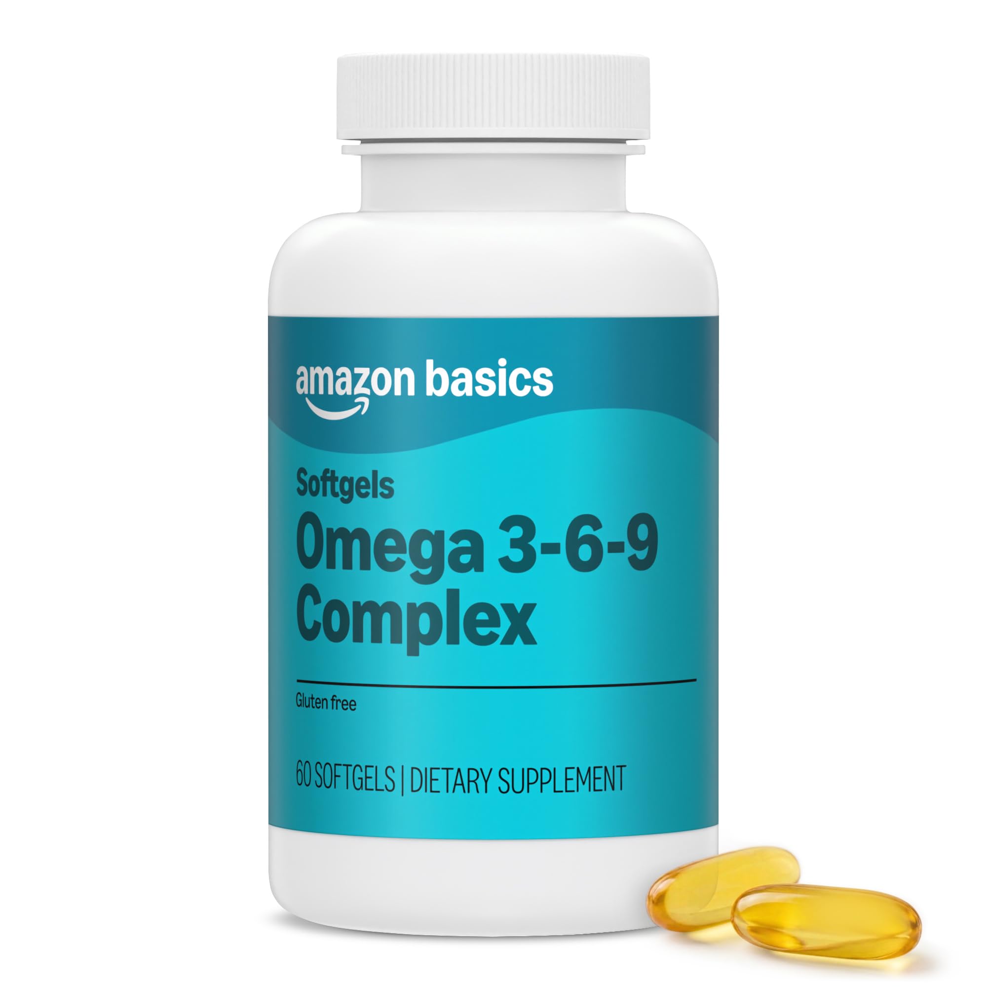 Amazon Basics Omega 3-6-9 Complex of Fish, Flaxseed and Borage Oil - EPA & DHA Omega-3 Fatty acids - 60 Softgels, 2 Month Supply (Previously Amazon Elements)