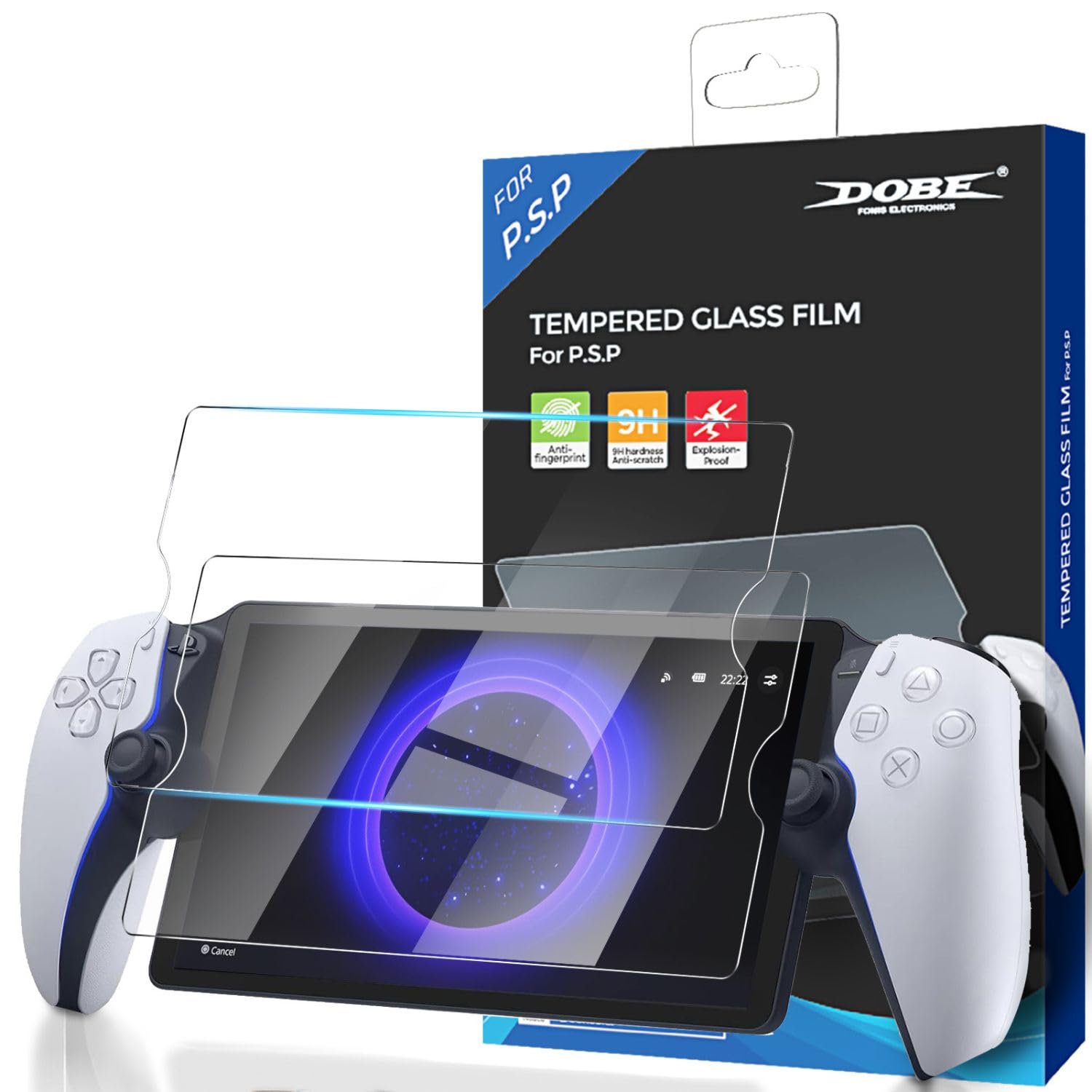 TNP 2-Pack Tempered Glass Screen Protector for PS Portal - 8 inch Transparent Clear Screen Protector for PlayStation