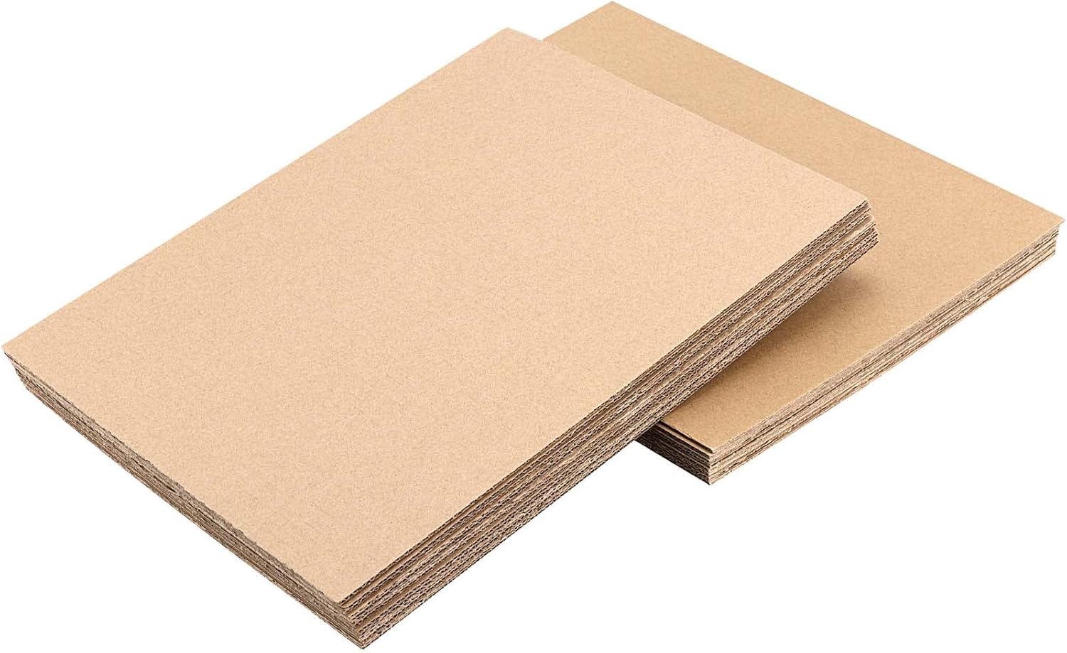 JAPCHET 200 Pack 6 x 4 Inch Brown Corrugated Cardboard Sheets, 1/8 Inch Thick Flat Corrugated Cardboard Rectangles Packing Kraft Cardboard, Square Inserts Thick Chip Board Bulk for Crafts, DIY
