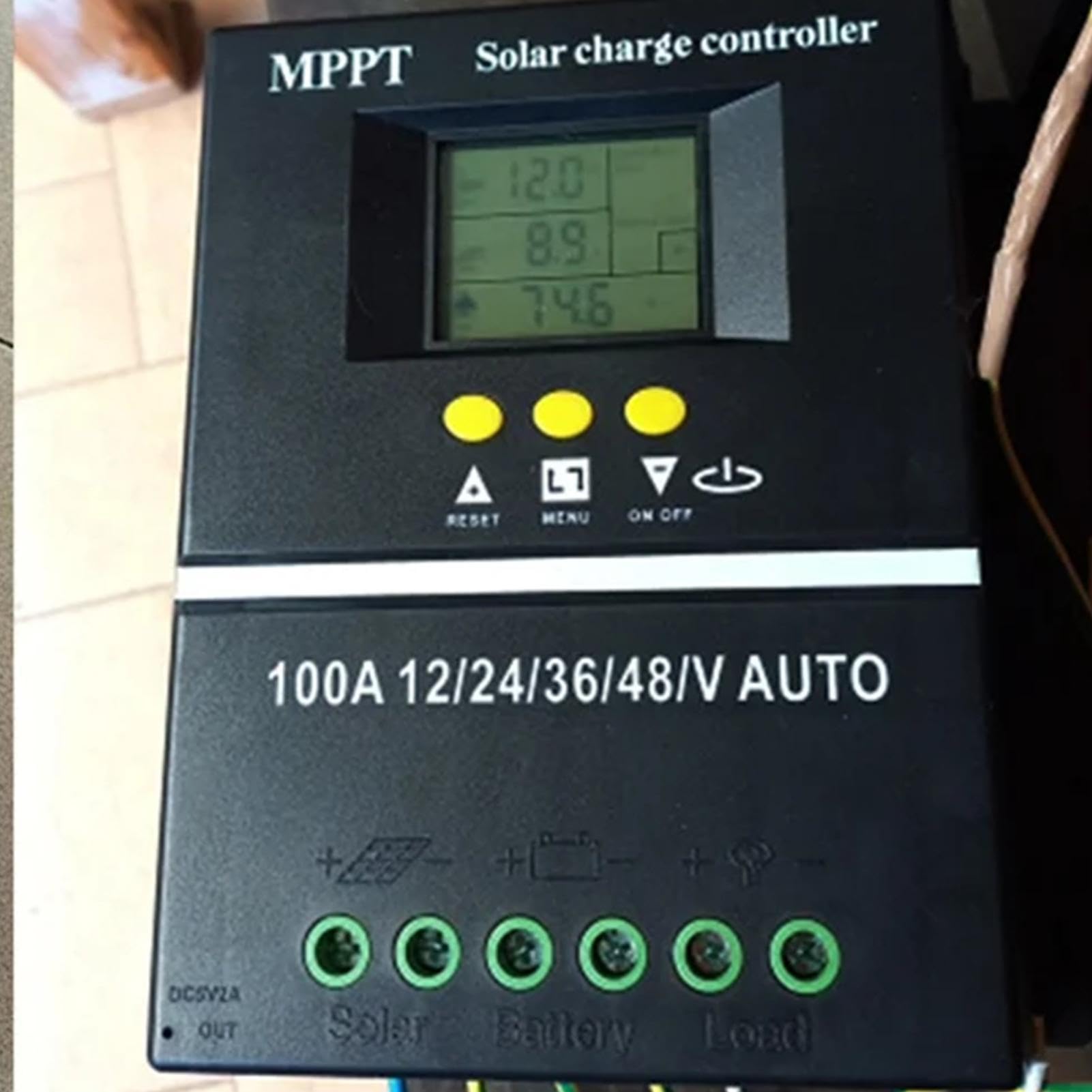 Regulador solar USB, regulador de carga solar ajustable con pantalla LCD | panel de carga de monitoreo intuitivo para , villa, , luces de calle, yate