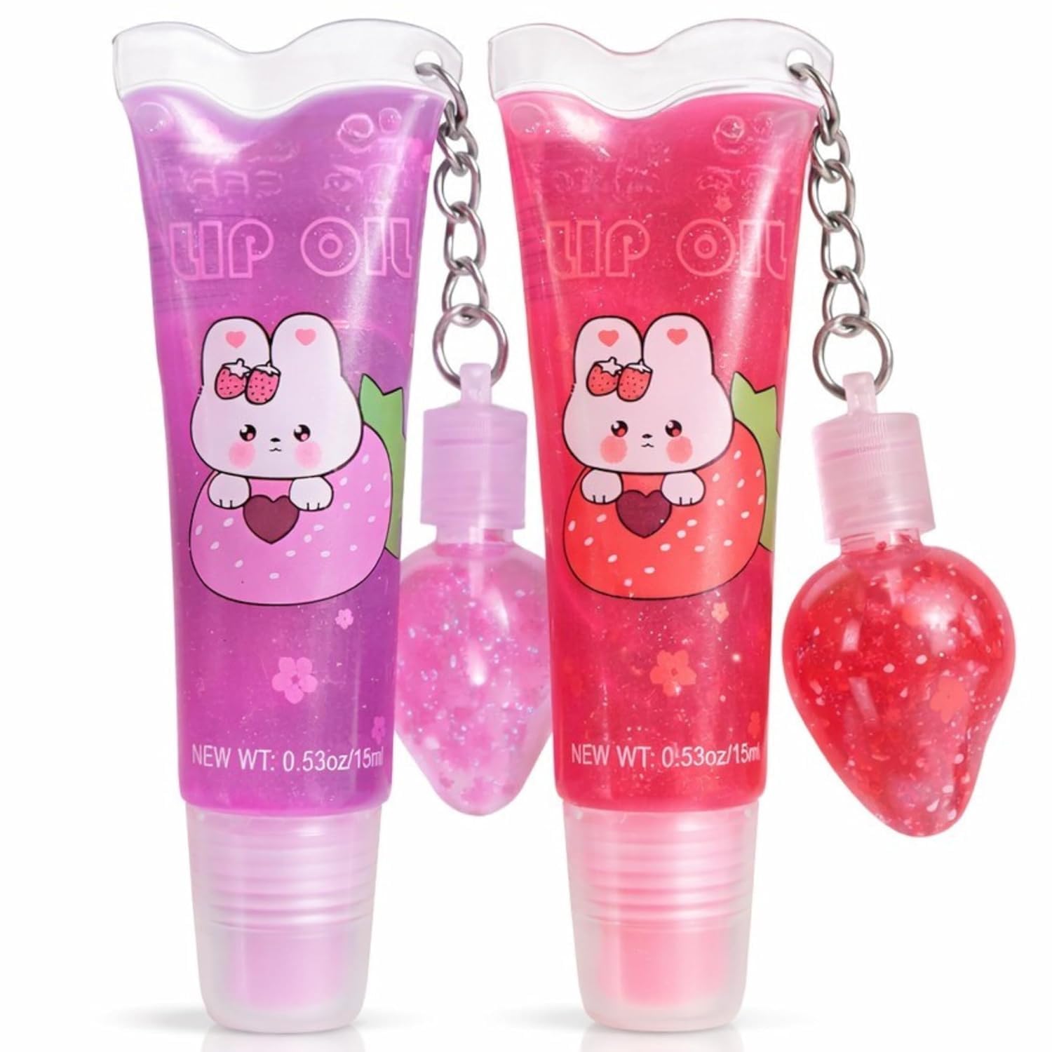 2 in 1 Cute Tube Design Lip Gloss Keychain for Soft & Nourished Lips - Highly Pigmented Lip Gloss for Girls - Perfect Lipgloss Women Accessory-picture-48