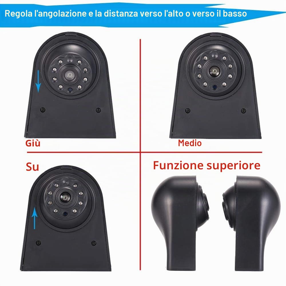 Luce freno HD telecamera posteriore con specchio da 7 pollici touch screen monitor retrovisore, furgone, visione notturna impermeabile, telecamera di ricambio per Ford Transit Custom 2012-2016