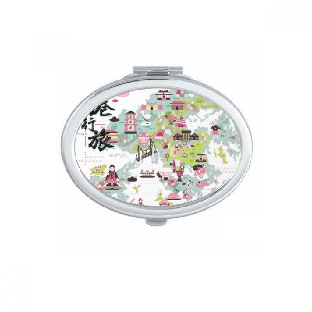 Miroir de maquillage compact J'aime Hong Kong Chine mignon miroir de poche portable cadeau