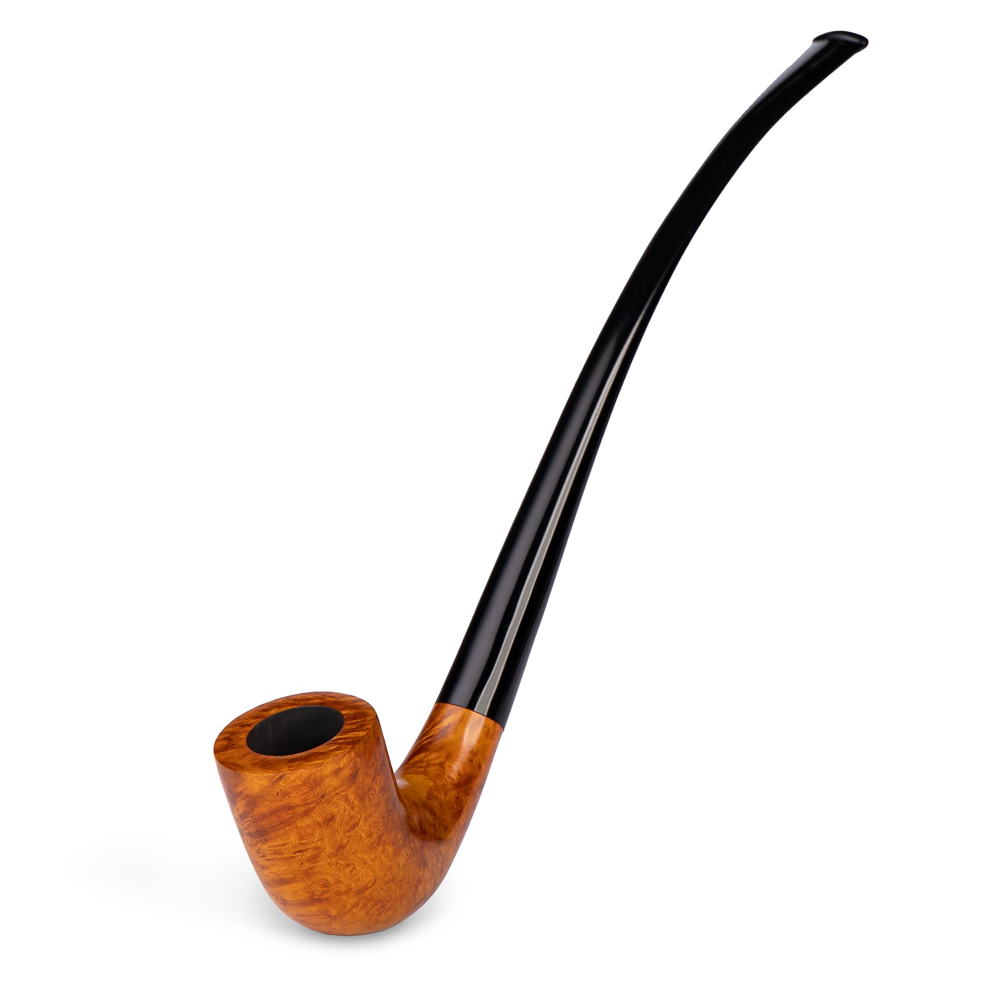 Długa fajka do palenia tytoniu 26 cm | Drewno briar jasnobrązowe | Churchwarden Pipe
