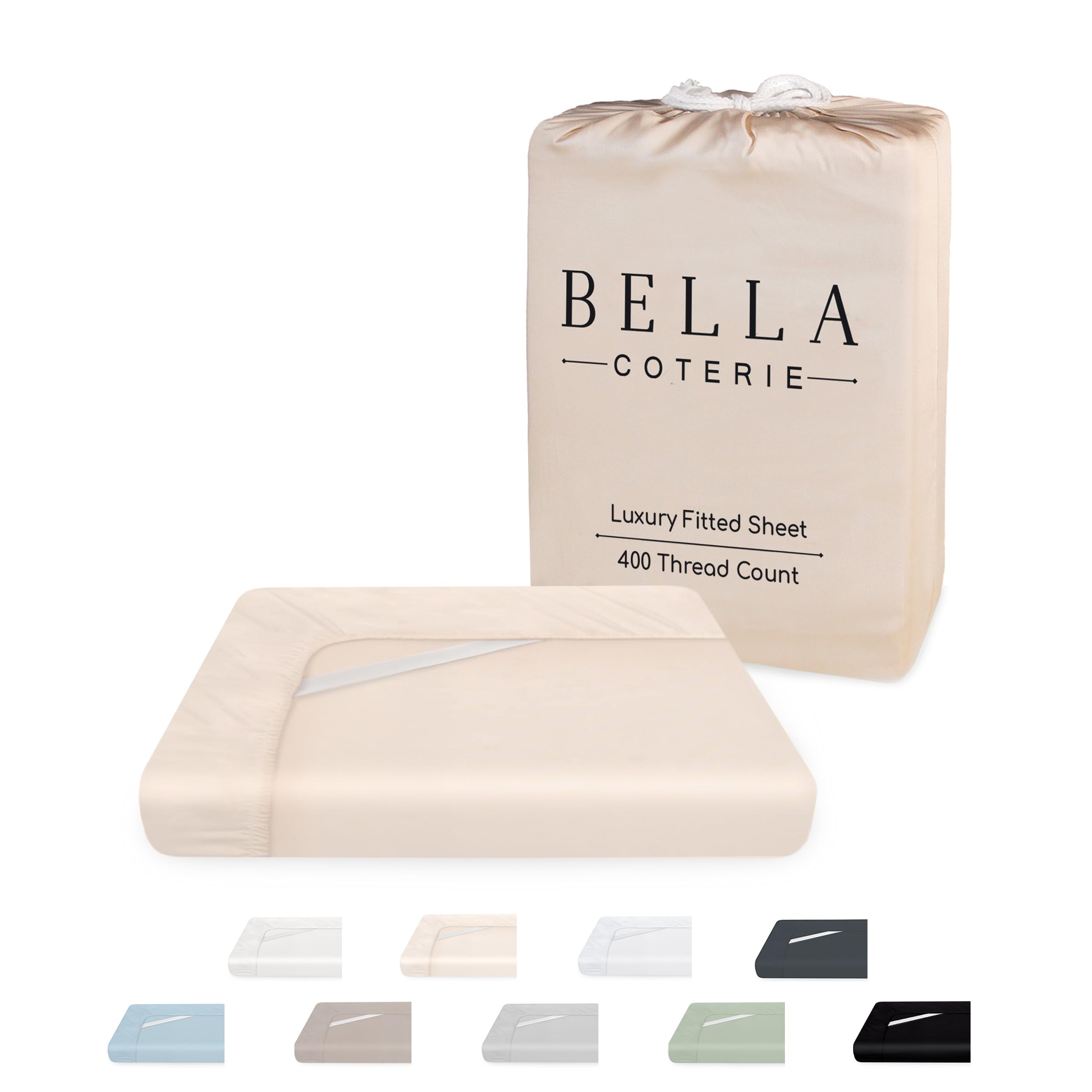 Bella Coterie Luxury Bamboo Viscose Queen Size Fitted Sheet Only