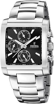 Festina Mens Chronograph Quartz Watch with Stainless Steel Strap F20423/3, Quartz Watch, Chronograph
