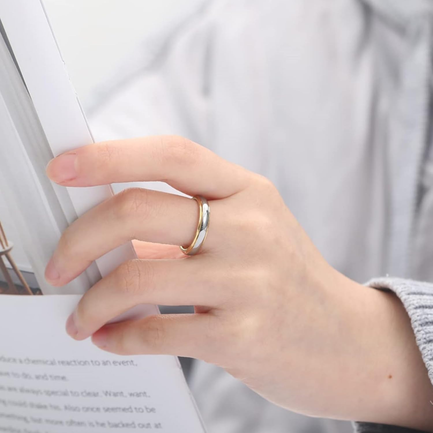 NUNCAD Wedding Band for Men Women Tungsten Carbide Ring 4mm/6mm/8mm High Polished Two-Tone Engagement Ring Step Edges Domed Comfort Fit Size 5-12 - Image 5