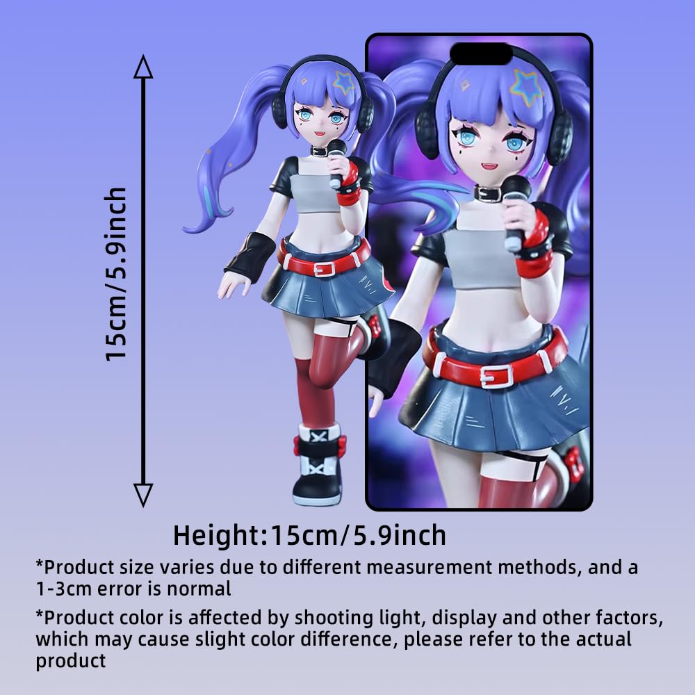 niannyyhouse Anime Blind Box Figur Sammelpuppen Haee Mädchen Musikshow Serie Niedliche Ornamente (6PCs)