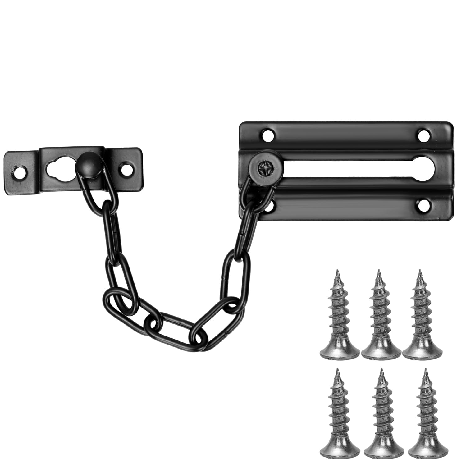 Aruicheng Door Chain Lock Anti-Theft Door Security Chain Lock Door Lock With 6 Screws Thicker Front Door Safety Chains Door Latch For Home Apartment Bedroom Hotel