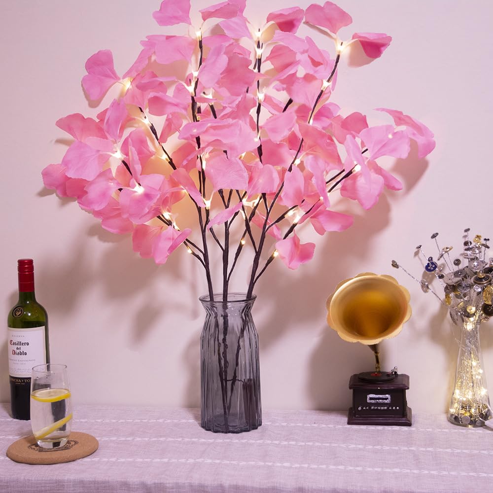 Ulalaza 70cm 2 Branches 40 LED Bulbs Twig Lamp Battery Operated LED Lighted Willow Branches Vase Fillers Use for Christmas Home Party Decoration Indoor Outdoor โ image 1