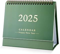 Table Calendar, Table Calendar 2024-2025 Academic Year Flip Calendar 19 x 16 cm from July 2024 to December 2025 for School Office Home (Green)