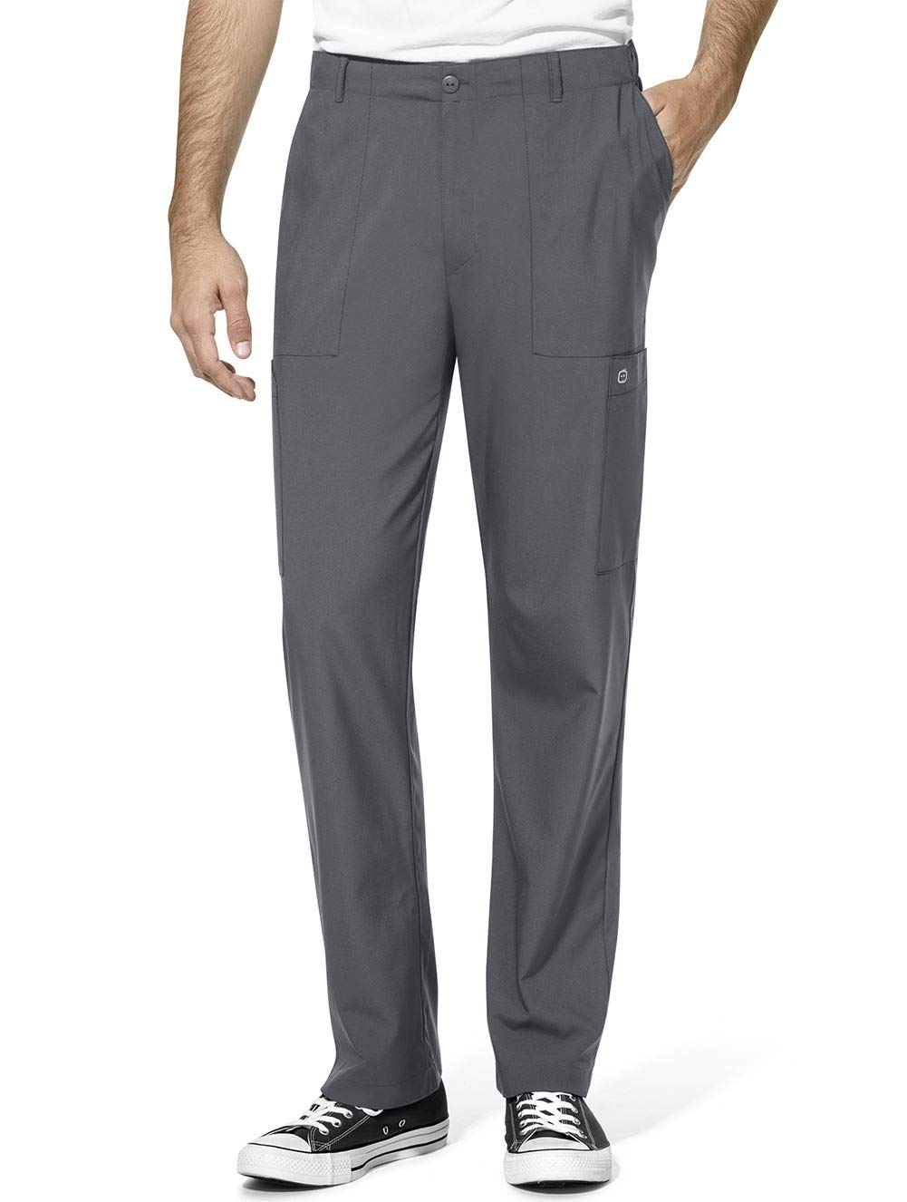 Wink W123 Men's Flat Front Cargo Scrub Pant, Pewter, S TAL
