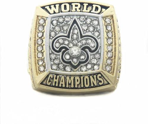 Miniatura 6 de Anillo de campeones de fútbol de Nueva Orleans 2009 con caja de madera tamaño 11, Madera, Zirconia cúbica