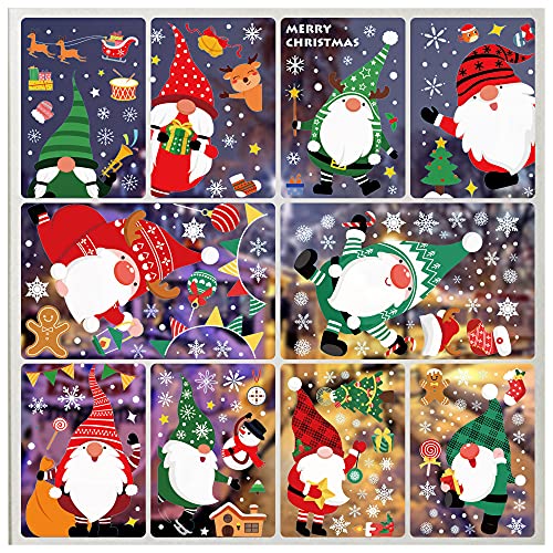 Quazilli Juego de 10 adhesivos decorativos navideños para ventana, diseño de Papá Noel Cover