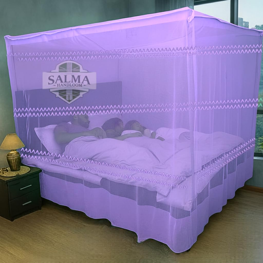 Luxury Purple Mosquito Net - Double Bed Protection -1