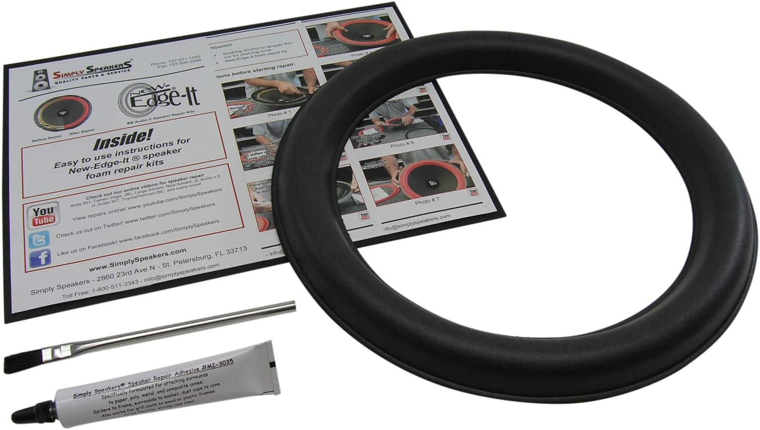 Schiuma Surround 10W6v2-D4 Kit Riparazione Sospensione (foam) Per Subwoofer JL Audio 10W6v2-D4 - Schiuma Di Ricambio, Singolo Kit Schiuma Subwoofer 10 Pollici JL - Foto 6