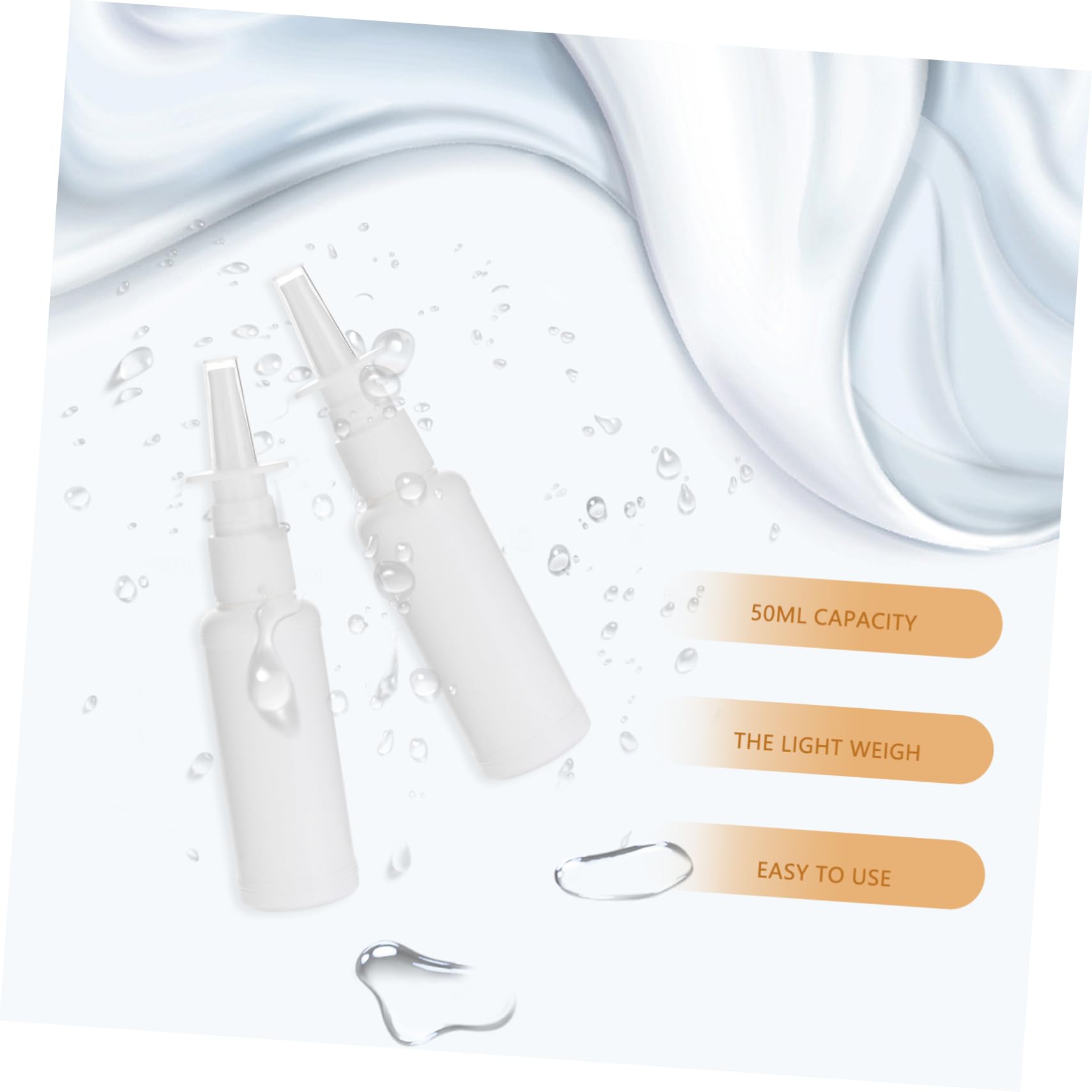 EXCEART Spray Bottles 50ml in Pe Bianco, Flaconi Spray da Viaggio | 200 Pezzi, Nebulizzatore Spray Nasale Cover Protettiva Trasparente, Back To School Party
