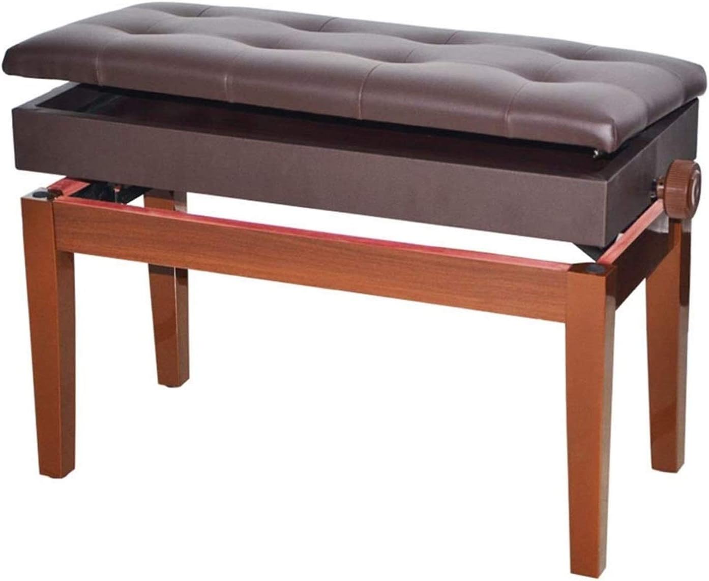 Piano Stool 2Person Lifting Solid Wood Piano Chair with Storage