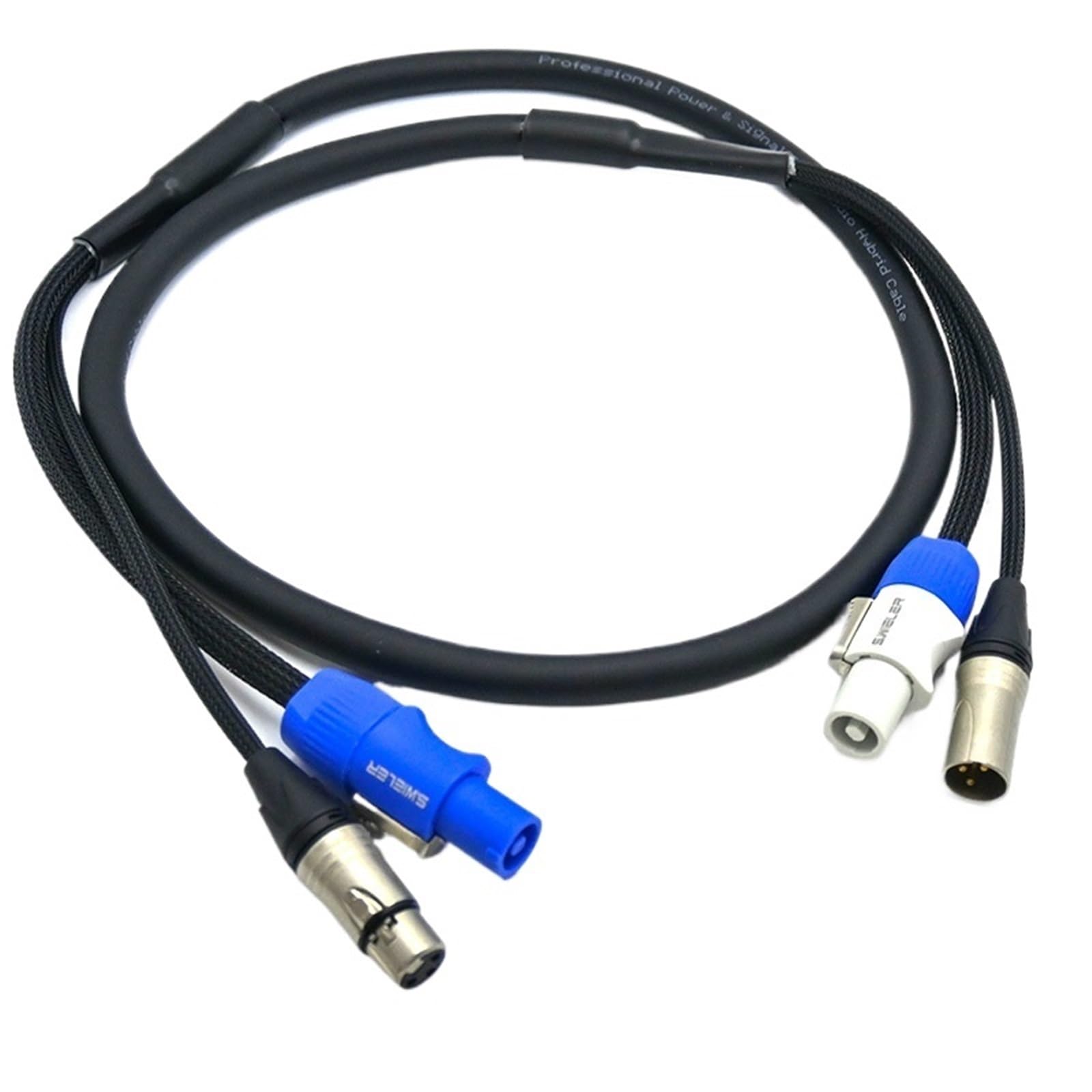 Elastyczny kabel kombi 1 m, 2 m, 3 m, 5 m, 1,5 m, XLR DMX512 kabel zasilający (3 x 1,5 mm) do oświetlenia scenicznego, ruchoma głowica (3 metry)