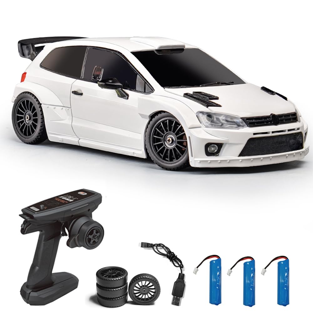 Dodoore 1/28 RC Drift Cars, 4WD 2.4GHz High Speed Racing Car with Cool Lights and Extra Drift Tires, Fast RC Car Gifts for Teen Adults