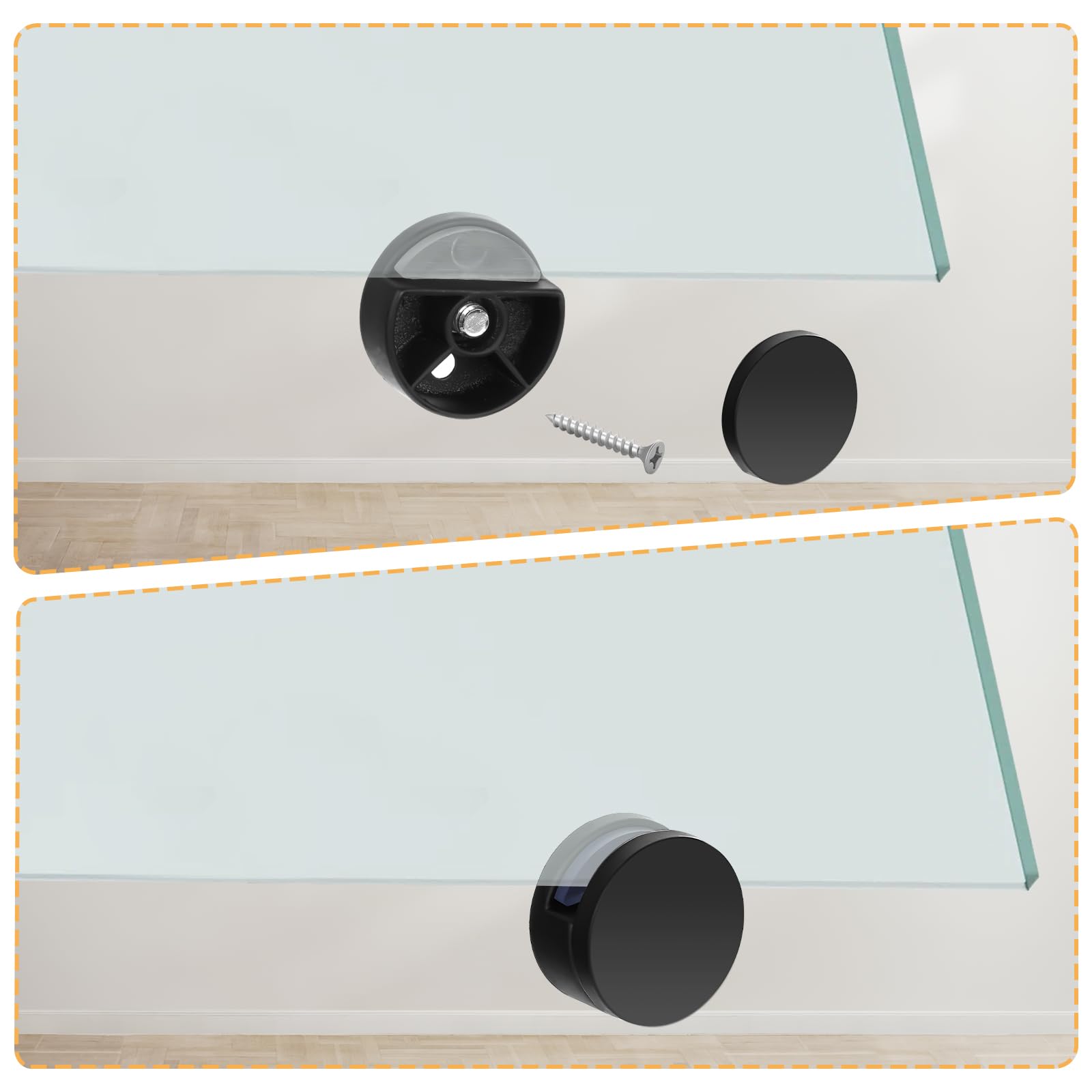 Clip per Specchio a Muro, 8pz Supporto per Specchio in Metallo con Viti Clip per Specchi Senza Cornice Gancio per Specchio Pesante per Montaggio Parete Piastrelle Cartellone Display
