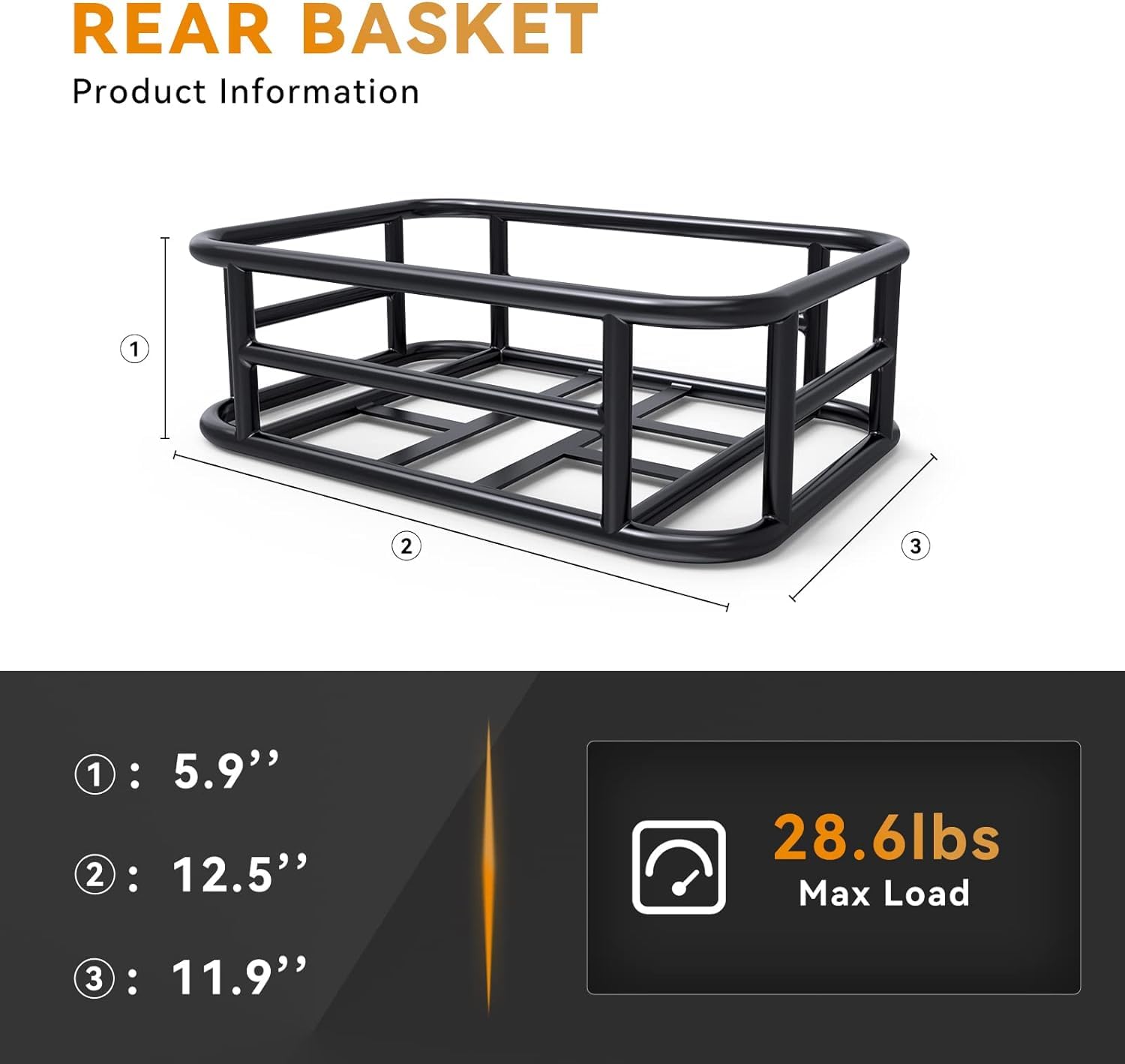 Jasion Bike Basket Front Bag Cargo Rack for Adult Bikes, Detachable Storage Bicycle Basket with Large Capacity Cargo Rack for Pet, Commuting, Shopping, Camping and Ourdoors, Easy to Install