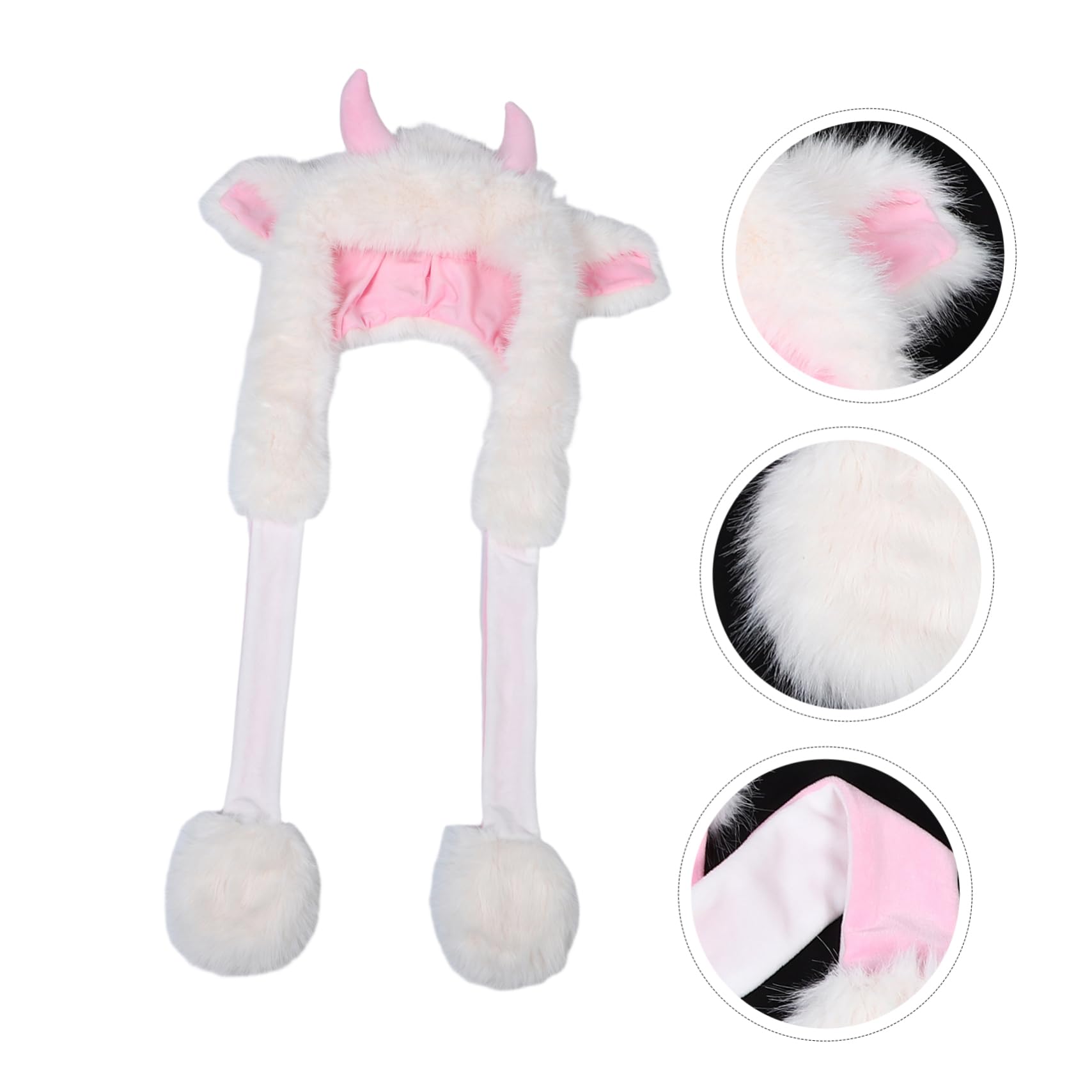 Healeved Sombrero de Cuerno Divertido con Bufanda de Felpa Cálido Gorro de Animal para Clima Frío para Disfraces de Halloween y Adolescentes