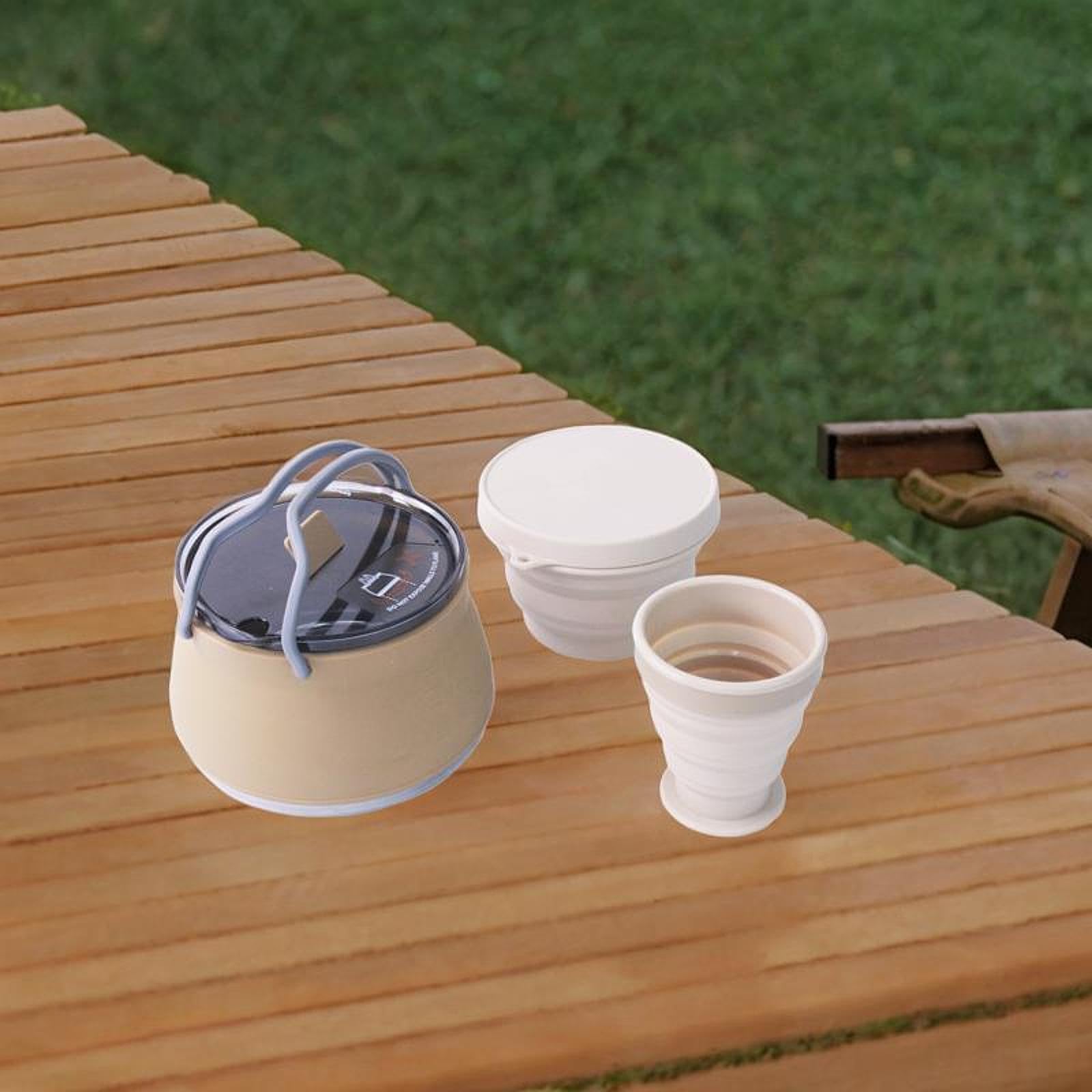 Hervidor de Camping Plegable, Cafetera, Tetera Portátil para Hervir Agua, Calentador de Agua para Pesca Al Aire Libre Y Suministros de Viaje.