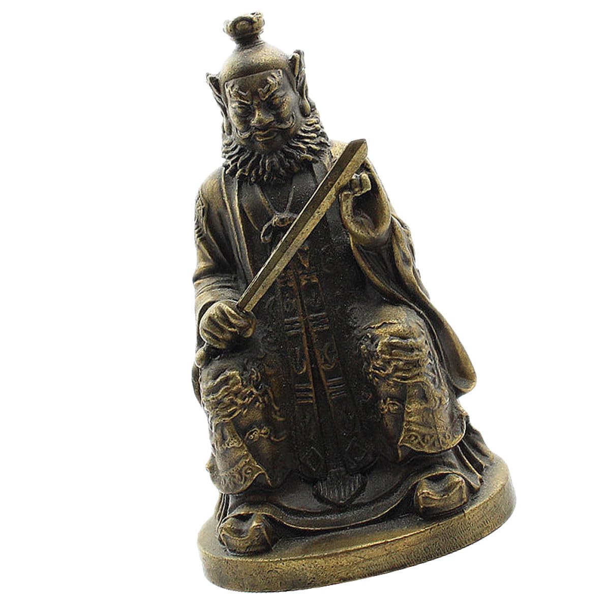 Statua in Rame Decorativa e Portatile, Design Delicato per Soggiorno, Ornamento Esclusivo per Amici Appassionati di Cultura Taoista