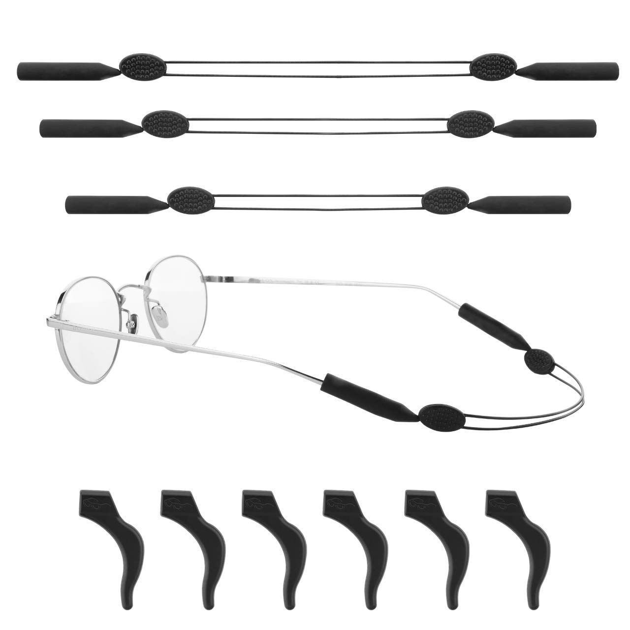 CM 3 Pcs Adjustable Glasses Straps Eyewear Holder Lanyard Retainer with