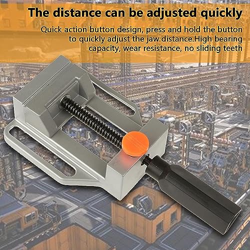 Image of AASONS Adjustable Drill Press Vice Clamp With Quick Release Mini Vice Drill Clamping Tool Size 60mm X 70mm | Aluminium, Vice Grips & Locking Tool DIY Carving Tools Mini Clamp Table Bench Drill Vice