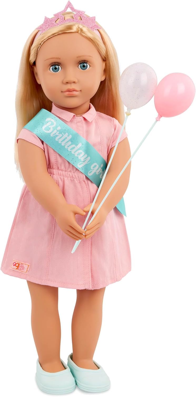 Our Generation Brenna Birthday Doll with Pink Dress