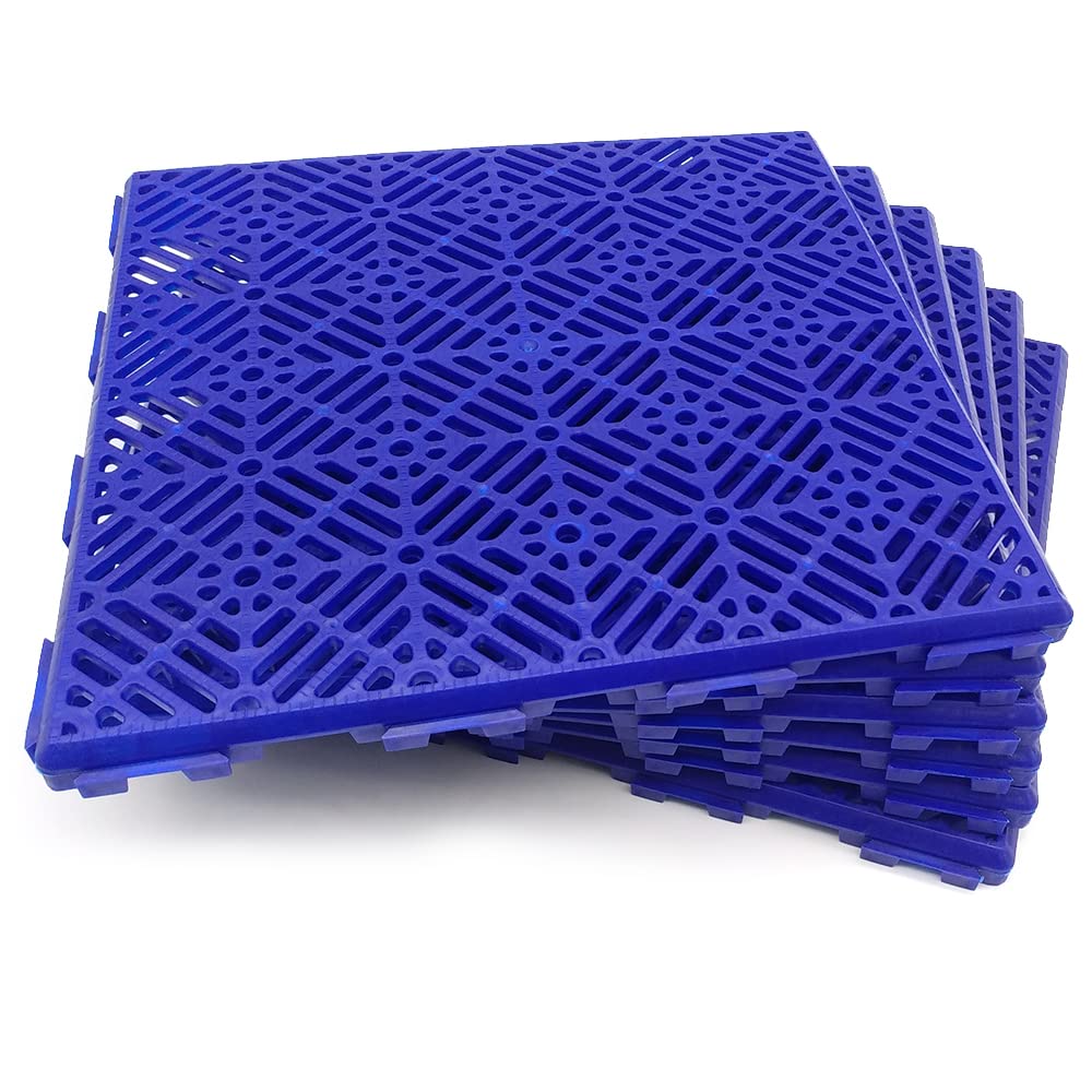 Loseta Ahorro Antihumedad Azul 30x30x1,5cm Camping Vestuarios Piscinas | Suelo autoventilado para mejorar higiene, ventilación y drenaje de zonas húmedas. Se pueden cortar. 30x30x1,5cm.