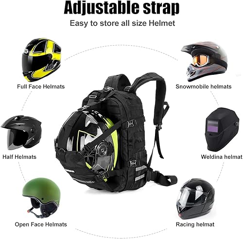Miniatura 6 de Mochila para casco para motocicleta ciclismo soporte impermeable de gran capacidad bolsa de almacenamiento para casco mochila de senderismo escolar
