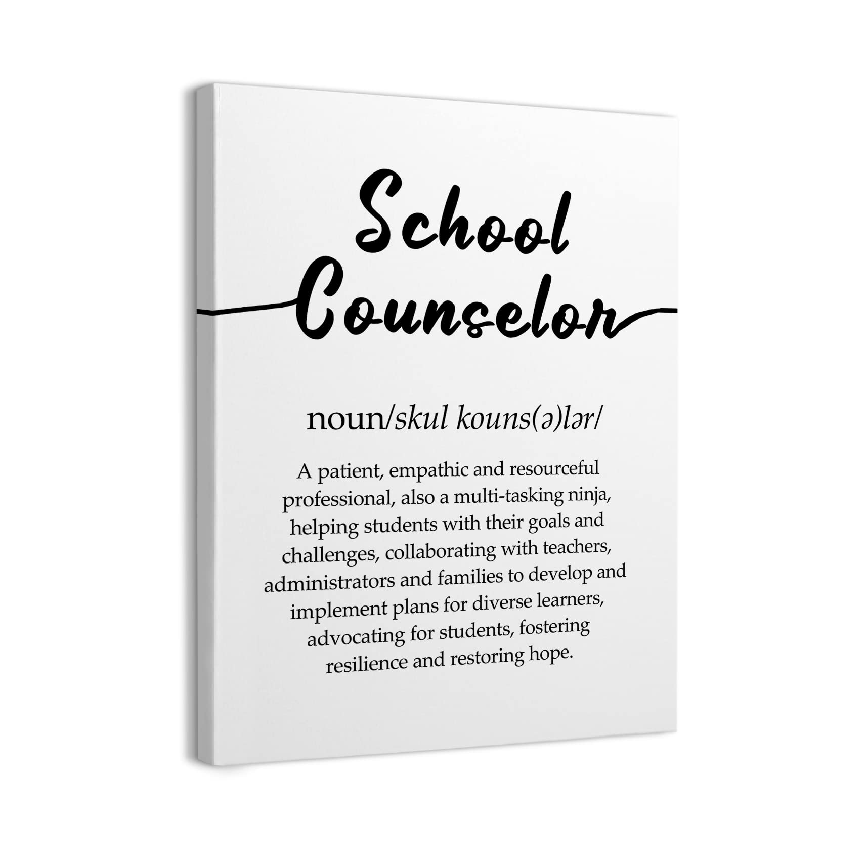 School Counselor Definition Inspirational Quote Framed Canvas Wall Art Decor 11×14 inch,Mental Health Print Painting Artwork Wall Decoration Therapy Office School Counselor Office Classroom Nursery