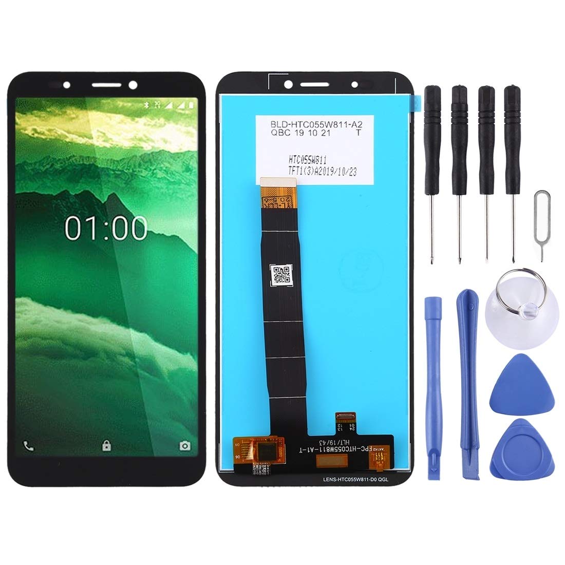 Écran LCD et Digitizer pour Nokia C1 Noir Assemblage Complet - 7
