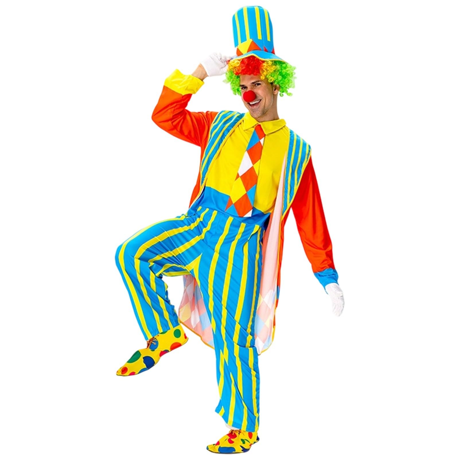 Adult Clown Circus Costume Party Fancy Dress Outfit Party Fashion - Clown Costume Unisex Adult Circus Children's Parties 2026 Carnival Theme Parties Adult Costume for Stage Performance Unisex