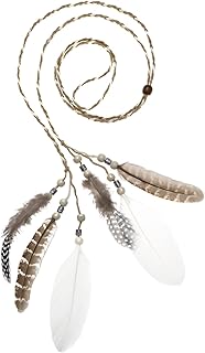 Bohemian Feather Headband Vintage Feather Headpiece Gypsy Hippie Headwear Masquerade Headdress Festival Party Accessories for Girls Women