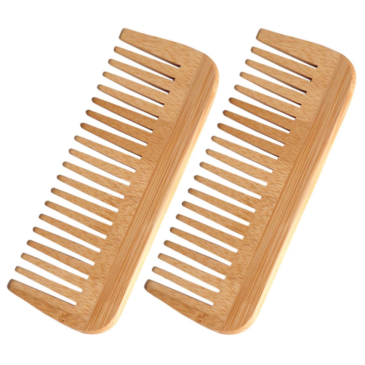 6 Pezzi Pettine in Legno massello pettini antistatici pettini districanti per Capelli Pettine con Manico pettini per Capelli Ricci Pettine per